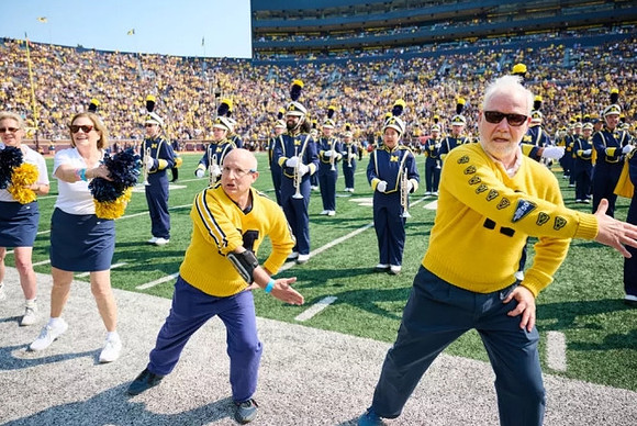 Michigan Band and Michigan Cheerleaders