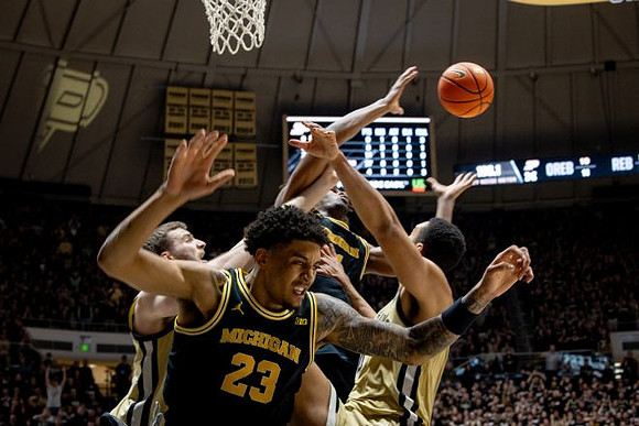 Morez Johnson Jr. (21) and Yaxel Lendeborg (23)