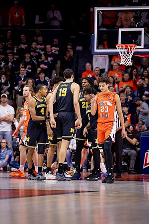 Nimari Burnett (4), Aday Mara (15), Morez Johnson Jr. (21), and Elliot Cadeau (3)