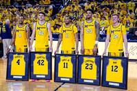 Nimari Burnett (4), Will Tschetter (42), Roddy Gayle Jr. (11), Yaxel Lendeborg (23), and Charlie May (12)