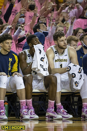 Brandon Johns Jr. (23), Moussa Diabate (14), and Hunter Dickinson (1)