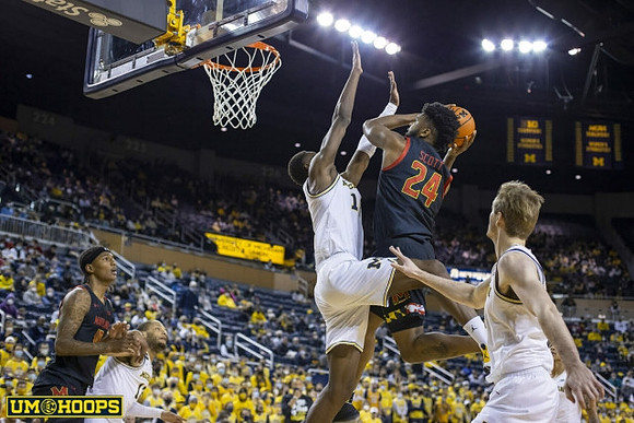 DeVante' Jones (12), Moussa Diabate (14), and Jaron Faulds (44)