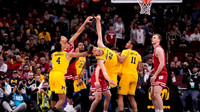 Nimari Burnett (4), Morez Johnson Jr. (21), Will Tschetter (42), and Roddy Gayle Jr. (11)