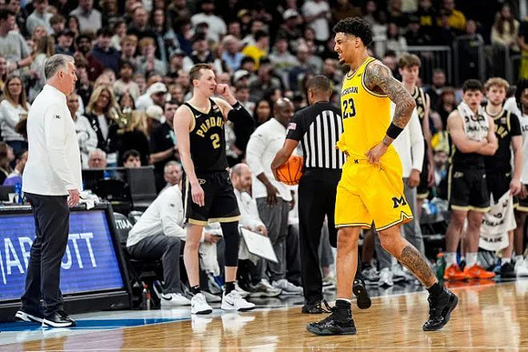 Purdue Head Coach Matt Painter and Yaxel Lendeborg (23)
