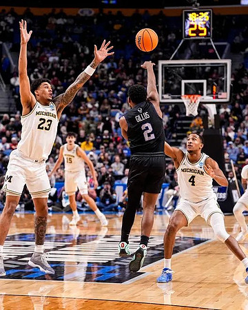 Yaxel Lendeborg (23), Aday Mara (15), and Nimari Burnett (4)