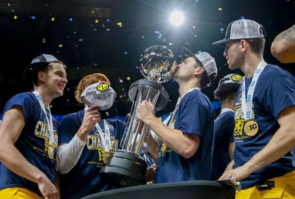 Michigan Team and Big Ten Tournament Championship Trophy