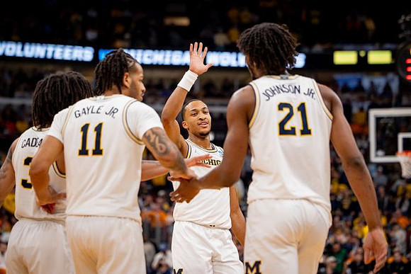 Elliot Cadeau (3), Roddy Gayle Jr. (11), Nimari Burnett (4), and Morez Johnson Jr. (21)