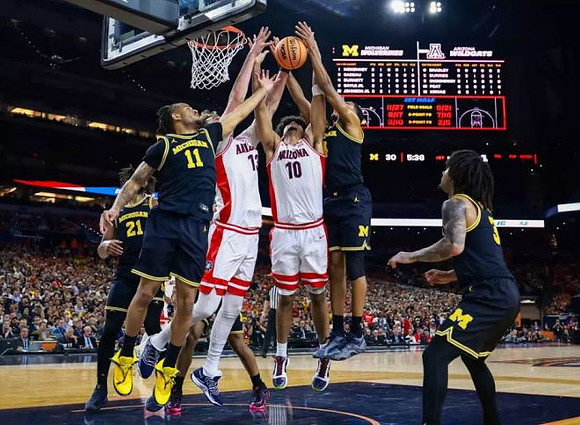 Morez Johnson Jr. (21), Roddy Gayle Jr. (11), Nimari Burnett (4), and Elliot Cadeau (3)