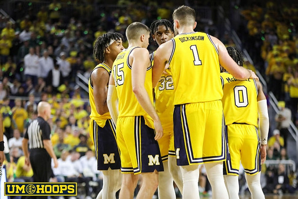 Kobe Bufkin (2), Joey Baker (15), Tarris Reed Jr. (32), Hunter Dickinson (1), and Dug McDaniel (0)