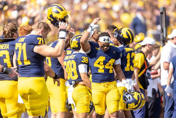 Jake Guarnera (53), Evan Link (71), Bryce Wilcox (38), Eli Owens (44), and Travis Johnson (13)