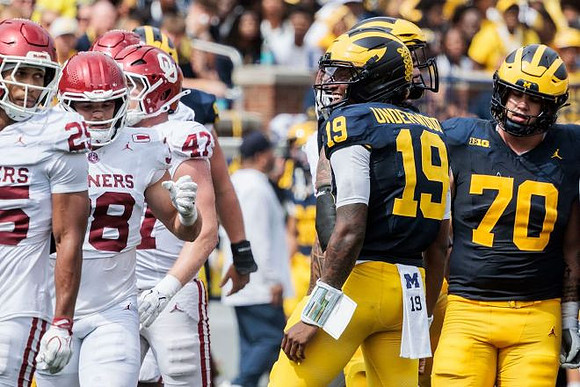 Bryce Underwood (19) and Brady Norton (70)