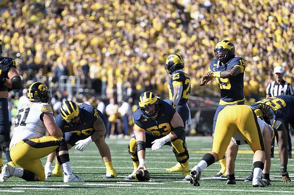Brady Norton (70), Jake Guarnera (53), Jordan Marshall (23), Bryce Underwood (19), and Nathan Efobi (55)