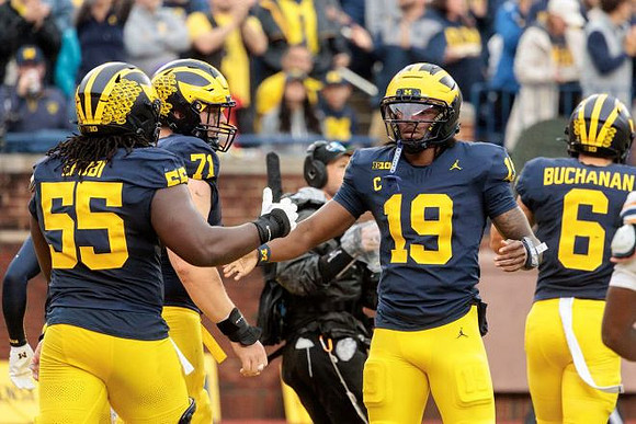 Nathan Efobi (55), Evan Link (71), Bryce Underwood (19), and JJ Buchanan (6)