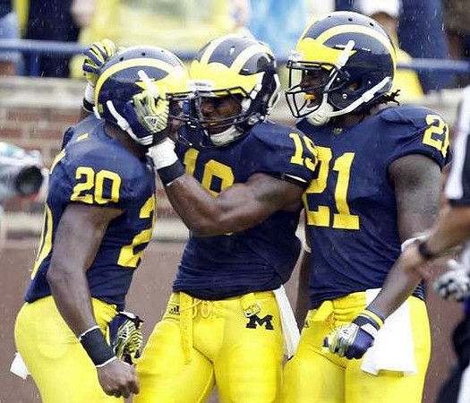Michael Shaw (20), Kelvin Grady (19), and Junior Hemingway (21)