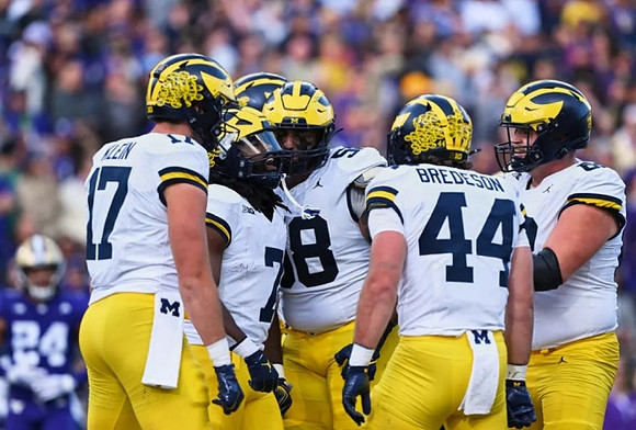Marlin Klein (17), Donovan Edwards (7), Giovanni El-Hadi (58), Max Bredeson (44), and Josh Priebe (68)