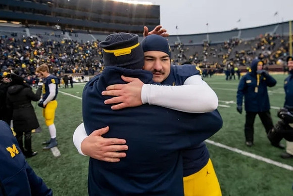 Jake Moody (13) and J.J. McCarthy (9)