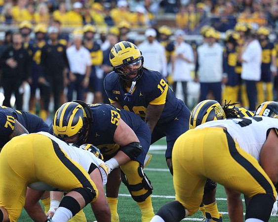 Brady Norton (70), Jake Guarnera (53), Bryce Underwood (19), and Nathan Efobi (55)