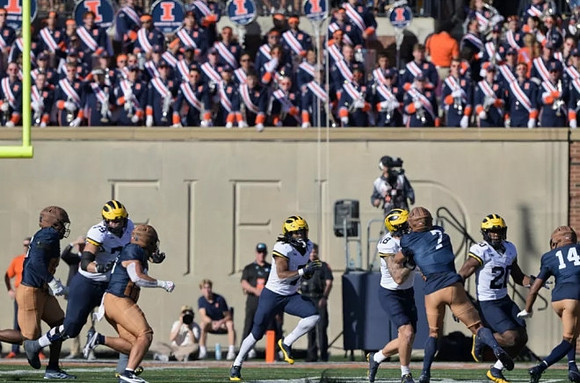 Jeffrey Persi (79), Donovan Edwards (7), Colston Loveland (18), and Kalel Mullings (20)