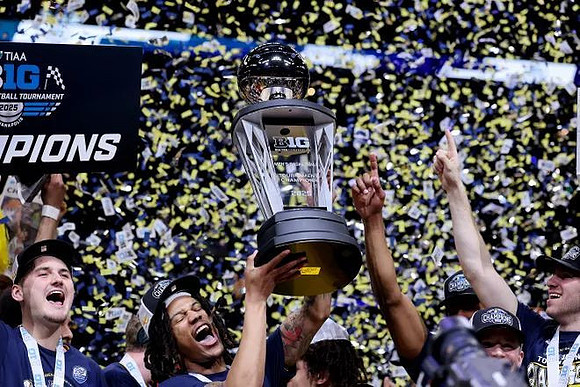 Michigan Team and Big Ten Tournament Championship Trophy