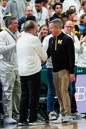Michigan State Head Coach Tom Izzo and Dusty May
