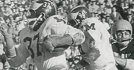1964 Season-Oregon State: Melvin Anthony (37) and Tom Mack (96)
