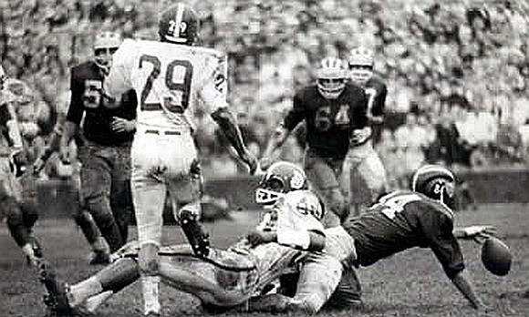 1965 Season-Michigan State: Frank Nunley (59), Douglas Nelson (44), and Dennis Flanagan (64)