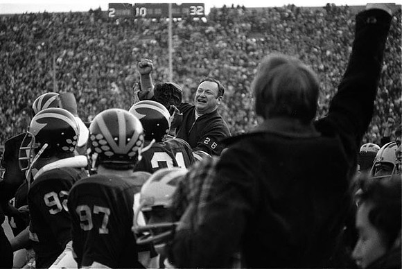 1969 Season-Ohio State: Bo Schembechler, Fred Grambau (92), and Edward Moore (97)