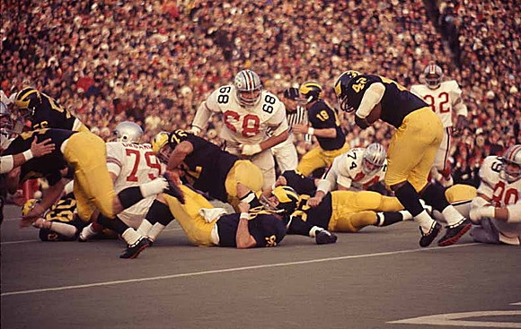 1969 Season-Ohio State: Richard Caldarazzo (56), Dan Dierdorf (72), Robert Baumgartner (60), John Gabler (18), Guy Murdock (53), and Billy Taylor (42)