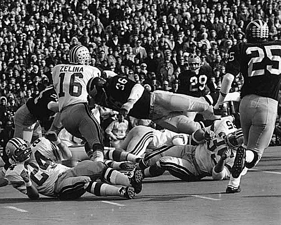 1969 Season-Ohio State: Brian Healy (24), Dana Coin (36), Barry Pierson (29), and Tom Curtis (25)