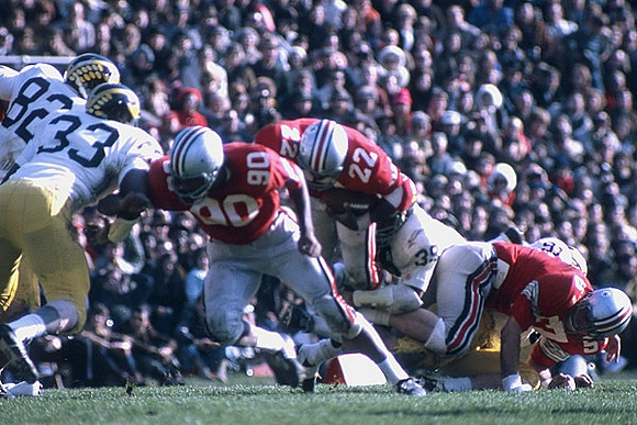 1970 Season-Ohio State: Peter Newell (82), Mike Taylor (33), Henry Hill (39), and Philip Seymour (91)