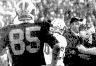 1971 Season-Ohio State: Paul Seymour (85) and Woody Hayes