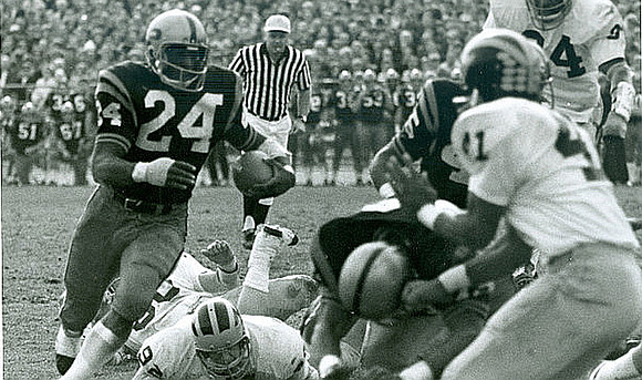 1971 Season-Purdue: Fred Grambau (92), Randy Logan (41), and Butch Carpenter (94)