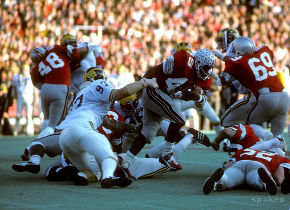 1974 Season-Ohio State: Jeff Perlinger (97) and Don Dufek (35)