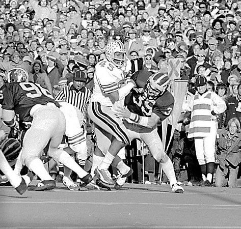 1975 Season-Ohio State: Calvin O'Neal (96) and Don Dufek (35)