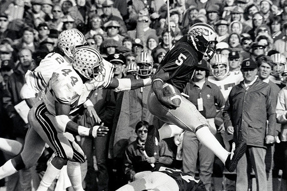 1975 Season-Ohio State: Gordon Bell (5) and Woody Hayes