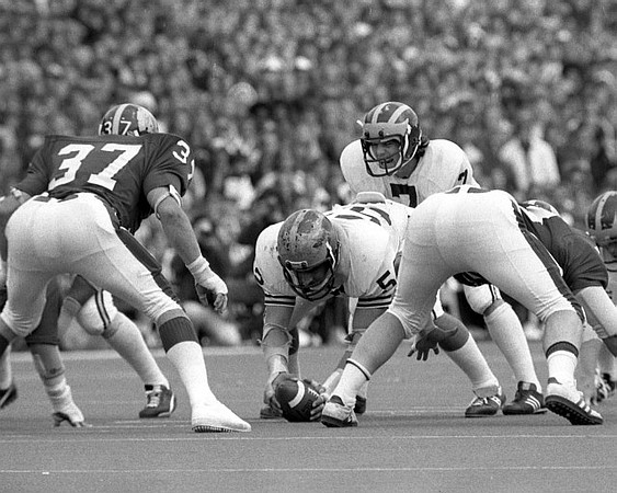 1975 Season-Michigan State: James Czirr (52) and Rick Leach (7)