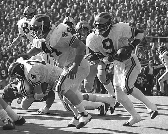 1974 Season-Ohio State: Dennis Franklin (9), Kirk Lewis (74), Chuck Heater (44), and Greg  DenBoer (84)