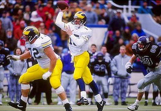 1992 Season-Northwestern: Doug Skene (72) and Elvis Grbac (15)
