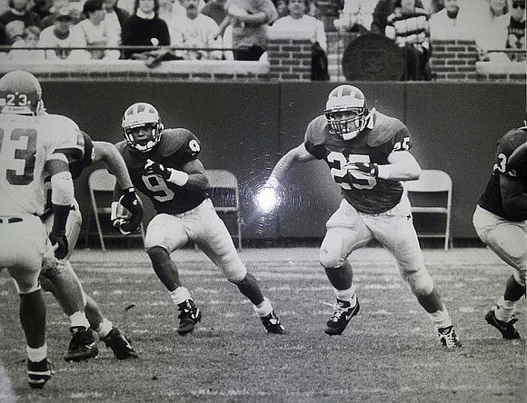 1992 Season-Houston: Mercury Hayes (9), Ron Buff (25), and Che Foster (33)