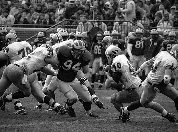 1993 Season-Purdue: Jason Horn (94) and Glen Steele (81)