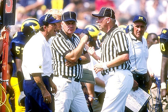 1995 Season-Virginia: Lloyd Carr, Greg Mattison, and Chris Singletary (57) [1st Game Coached by Lloyd Carr]