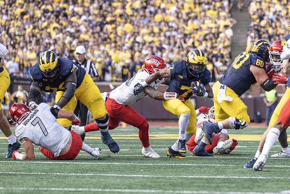 Myles Hinton (78), Donovan Edwards (7), and Drake Nugent (60)