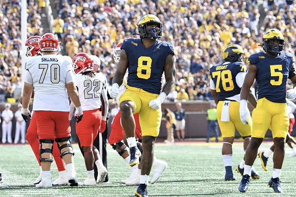 Derrick Moore (8), Kenneth Grant (78), and Josaiah Stewart (5)