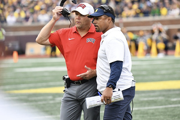 UNLV Head Coach Barry Odom  and Mike Hart