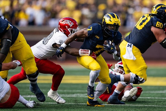 Myles Hinton (78), Donovan Edwards (7), and Drake Nugent (60)