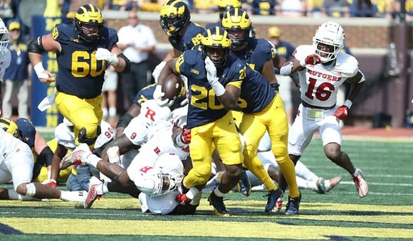 Drake Nugent (60), AJ Barner (89), and Kalel Mullings (20)