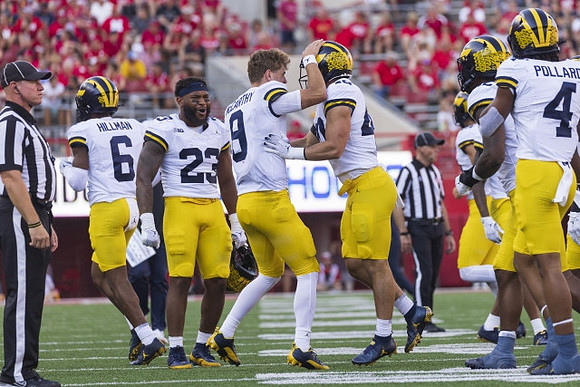 Brandyn Hillman (6), Michael Barrett (23), J.J. McCarthy (9), Christian Boivin (40), and Micah Pollard (4)