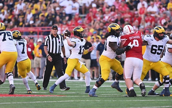 Andrew Gentry (75), Donovan Edwards (7), Jack Tuttle (13), Trente Jones (53), and Zak Zinter (65)