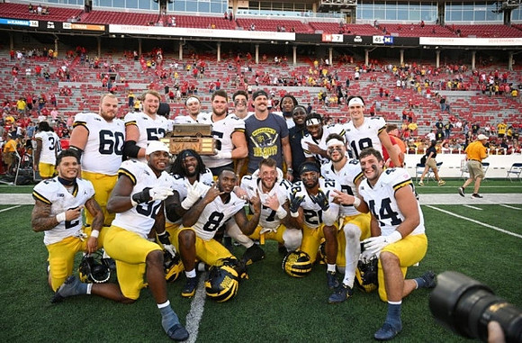 Michigan Team and Bussin' Bowl Trophy