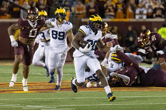 AJ Barner (89), Kalel Mullings (20), Greg Crippen (51), and Giovanni El-Hadi (58)